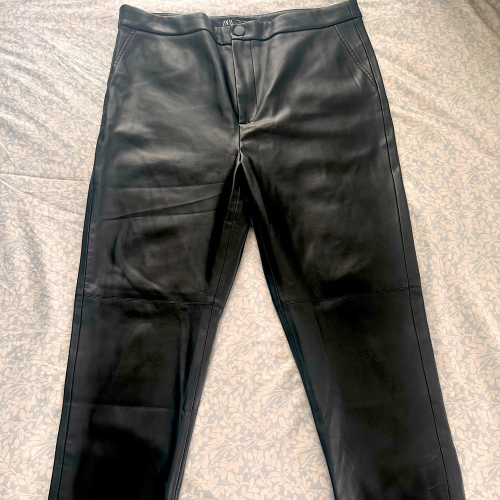 Zara faux leather slim pants in XXL